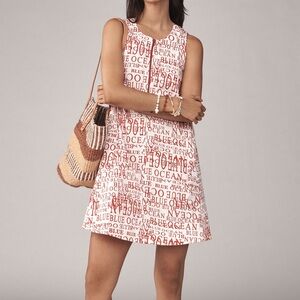 🌊Anthropologie Keiko Zip-Front Mini Dress Maeve NEW Large Red White Novelty L